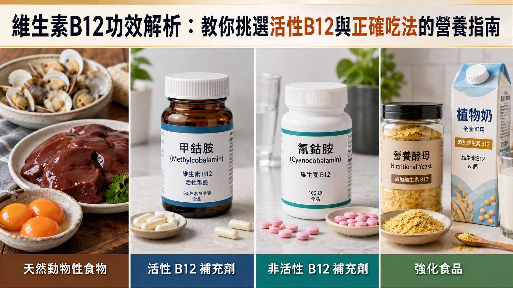 維生素B12功效解析：教你挑選活性B12與正確吃法的營養指南